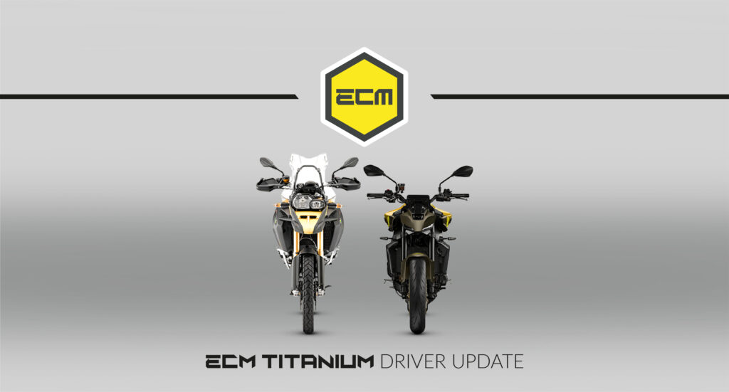 New ECM Titanium Drivers for BMW F800GS and Yamaha MT-09: more control and tuning freedom in every condition.